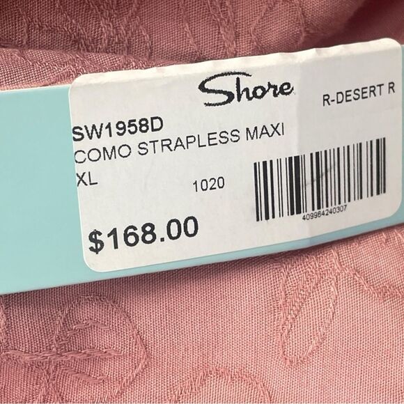 NWT Shore Desert Rose Strapless Maxi Dress. Size XL. floral pink long flowy NEW - Picture 7 of 12